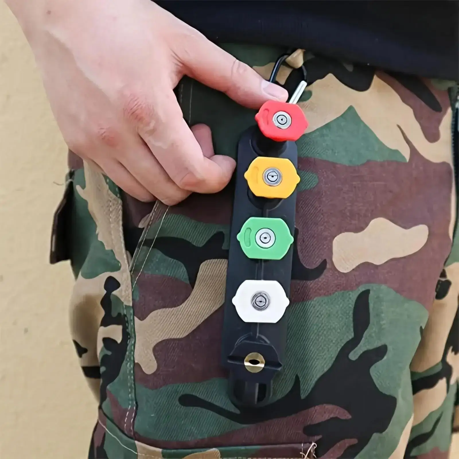 Graffiti-Set mit kurzer Hochdruckreinigerpistole, M22-14mm, 1L Schaumkanone, 5 Düsen & Metalladapter für Kärcher K2-K7 Autowäsche – Detail 4