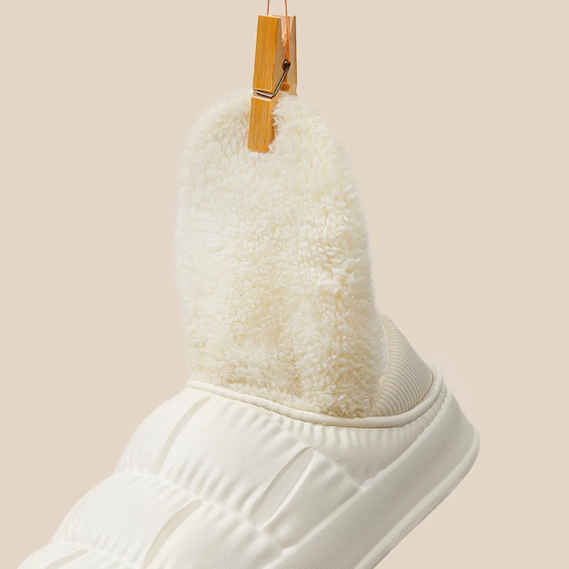 شباشب منزل شتوية مقاومة للماء للنساء، شباشب دافئة من القطيفة غير قابلة للانزلاق، أحذية قطنية خفيفة الوزن وسميكة ونعل ناعم #6