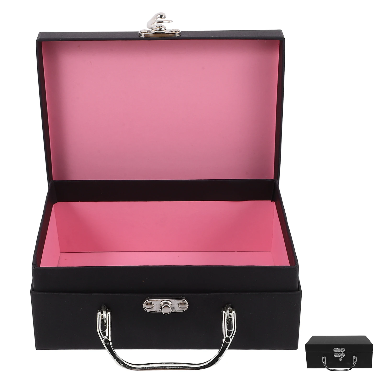 

Storage Box Suitcase Cardboard Magazine Holder Jewelry Black Paper Small Container