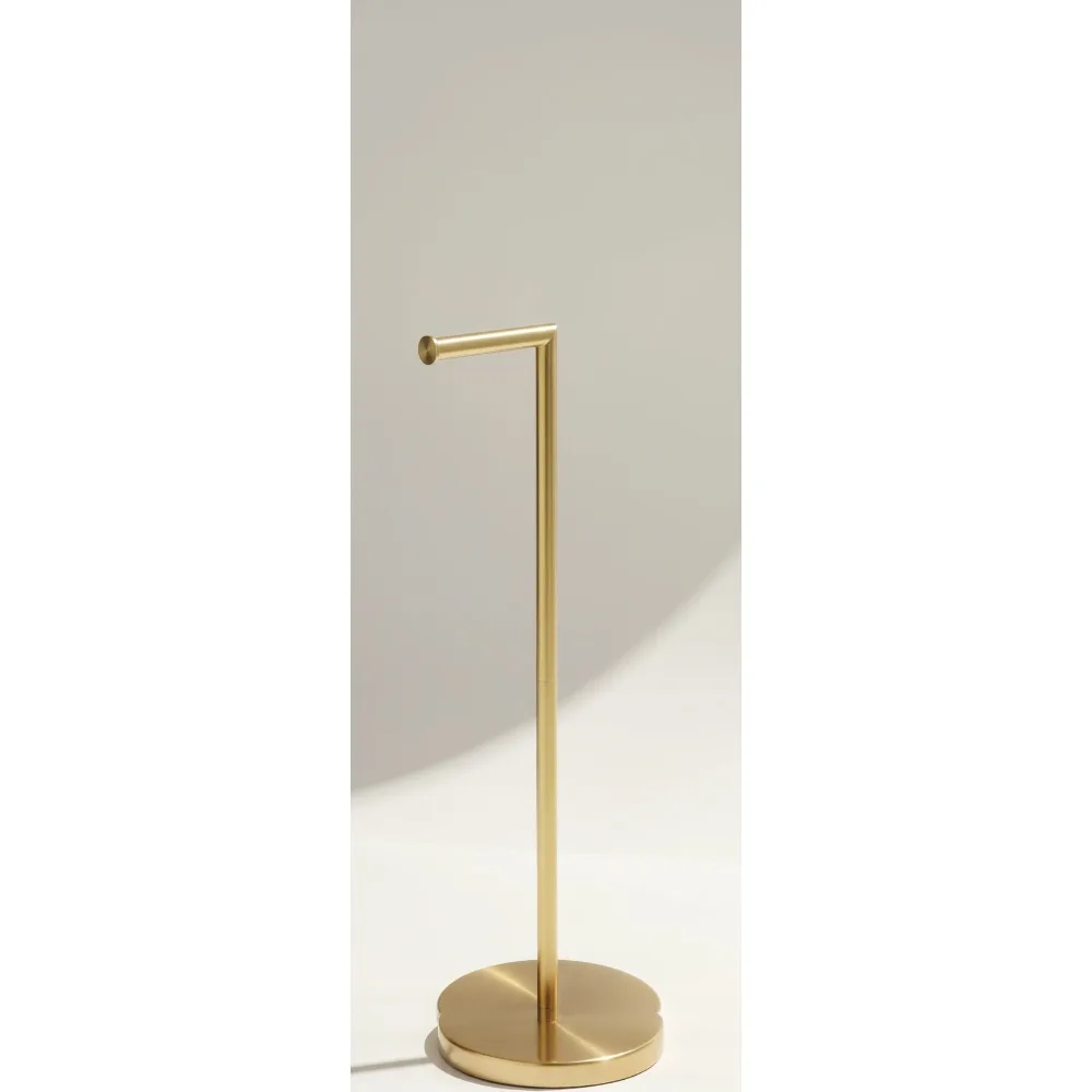 

Brushed Gold Toilet Paper Holder Stand, SUS304 Stainless Steel Freestanding Bathroom Kitchen Washroom with Heavy Base
