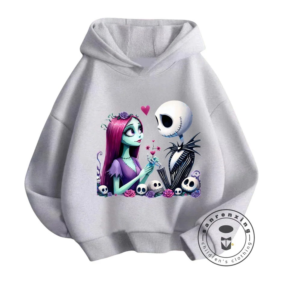 Kid\'s Fashion with The Nightmare Before Christmas Q-Edition Elastic Hoodie Perfect for Boys and Girls in Spring Autumn Season