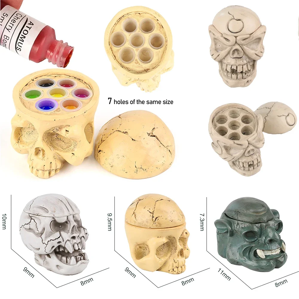 

7/8 Holes Skull Tattoo Ink Cup Stand Holder Hard Resin Ink Pigment Cap Container Holder Permanent Makeup Tool Tattoo Accessories