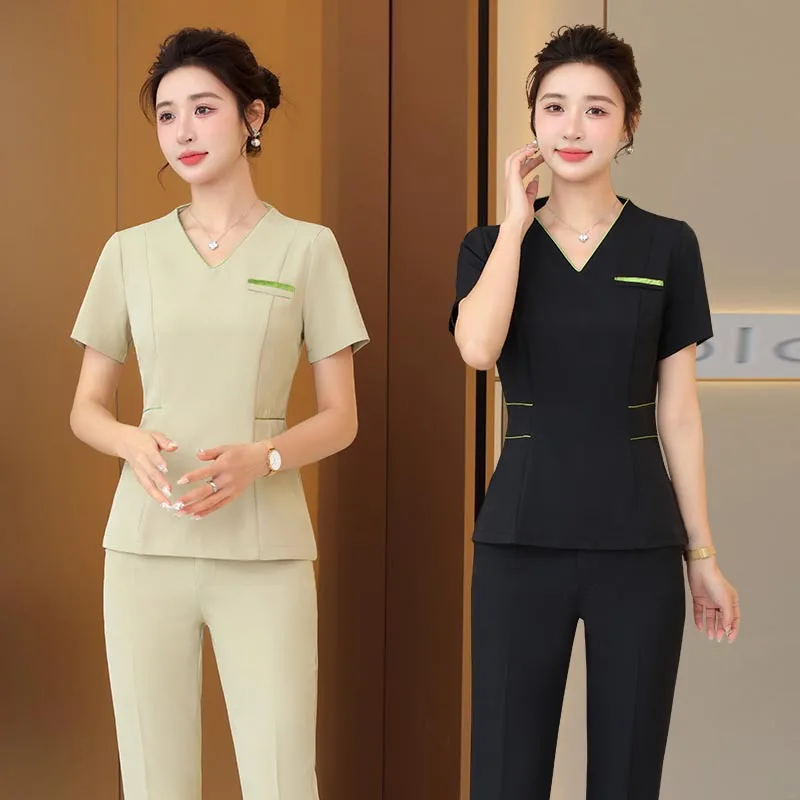 JUPAOPAO-Novo Workwear Esteticista para Mulheres, Banho De Pés, SPA, Salão De Beleza, Conjunto De Gerenciamento De Pele, Primavera, Verão, S-4XL