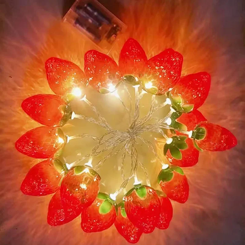 

Strawberry Fruit String Lights Battery Powered Fairy Lantern 3M 20LED String Lamp for Wedding Holiday Party Decoration