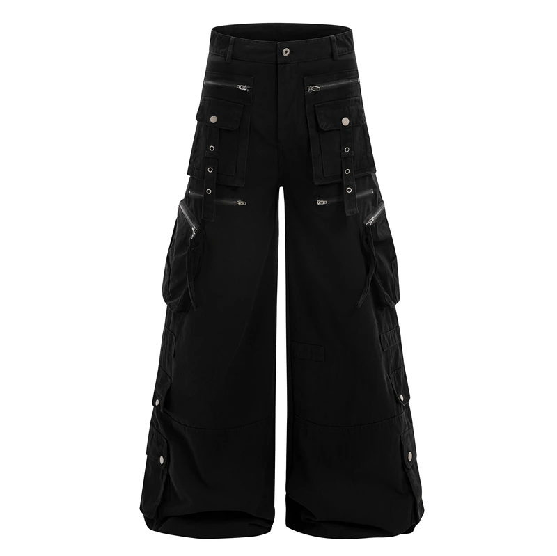 

GXFortune American High Street Heavy Du Multi-ket Work Pants Wide Leg Pants for Men And Women Punk Sle Casual Pants