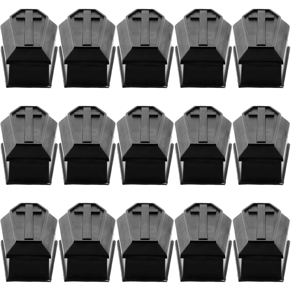 

15 Pcs Coffin Box Ornaments Decorations Small Coffins for Halloween Plastic Desktop Adornments Supplies Miss