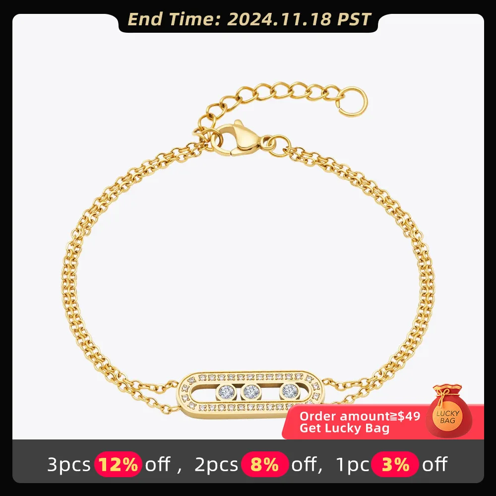 

ENFASHION Geometric Oval Bracelet For Women Stainless Steel Fashion Gold Color Jewelry Elegant Friends Birthday Pulseras 232332