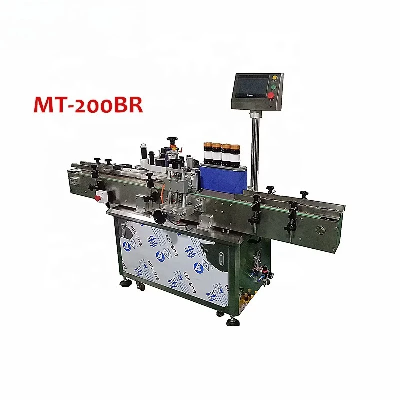 Automatic Round Bottle Sticker Labeling Machine and Fully Wrap Around Labeler for Cylindrical Products with Touch Screen