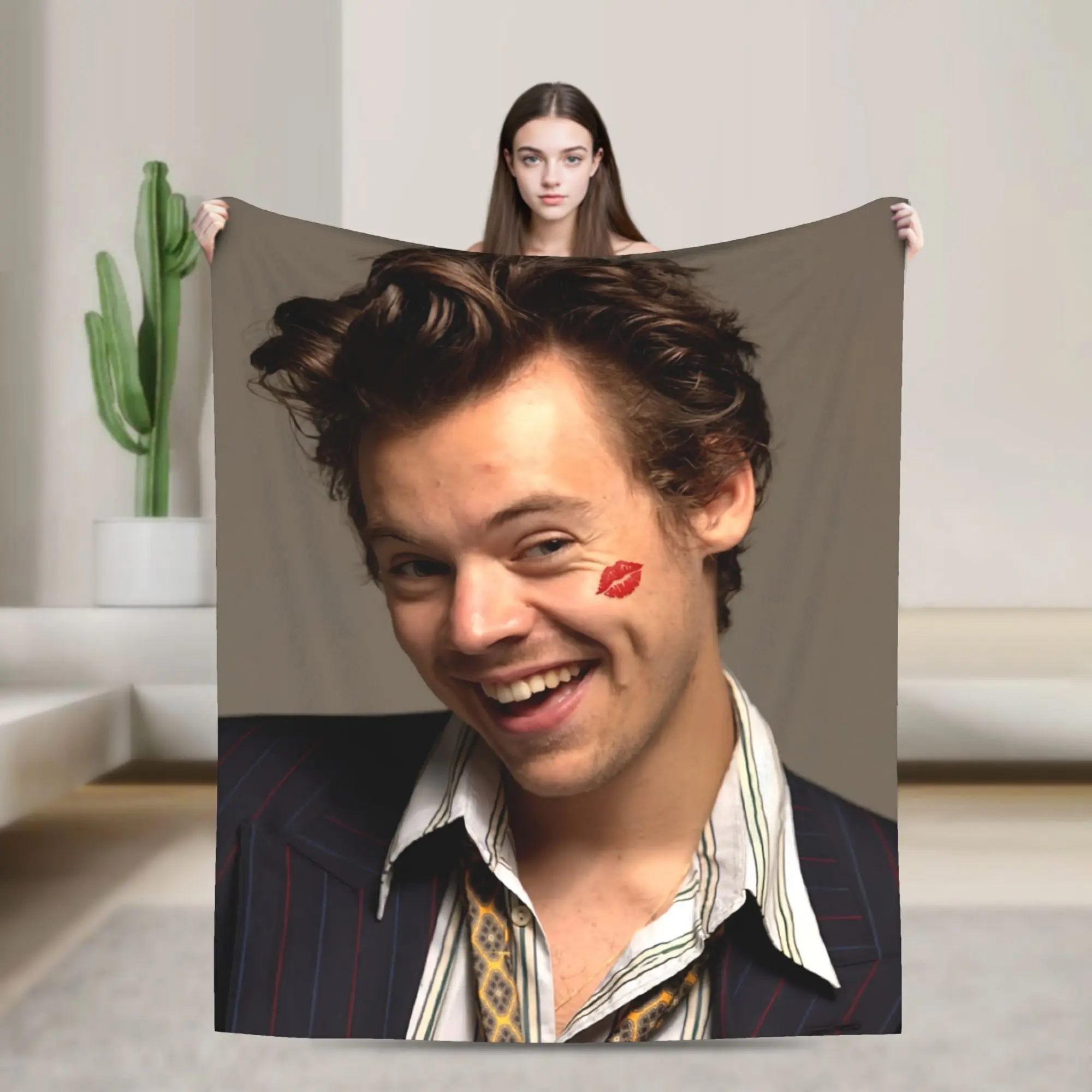 Harrys Styles Tour Kiss All The Time Disco Fleece Throw Blanket  Blanket for Bedding Travel Warm Bedroom Quilt