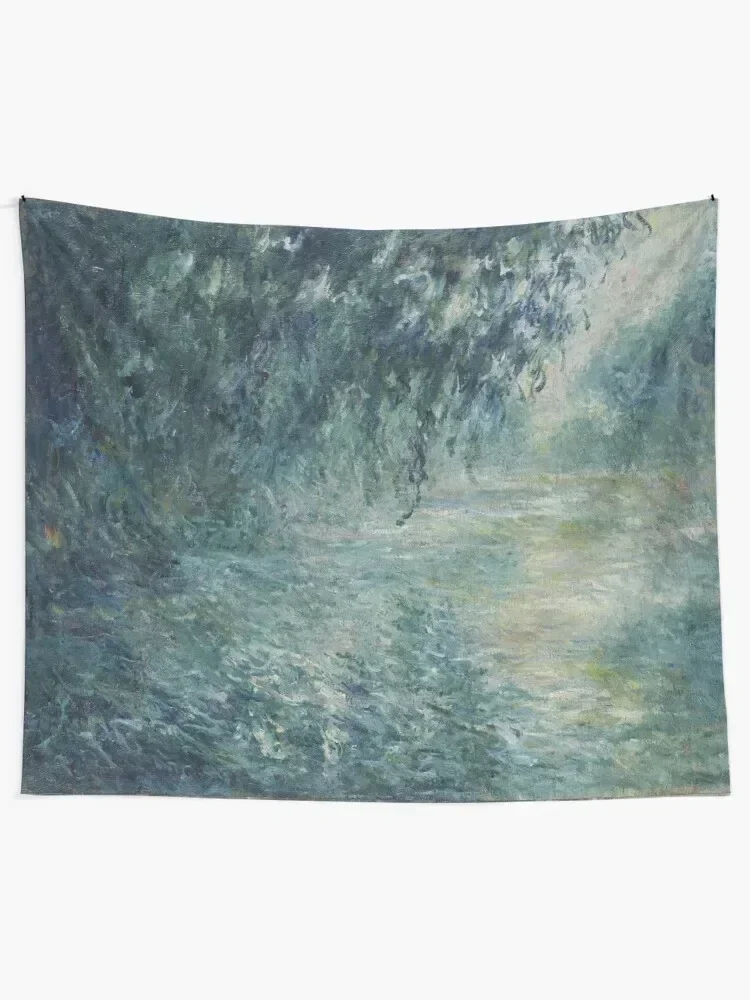 Claude Monet - Morning on the Seine Tapestry Kawaii Room Decor Home Decor Aesthetic Cute Room Things Tapestry