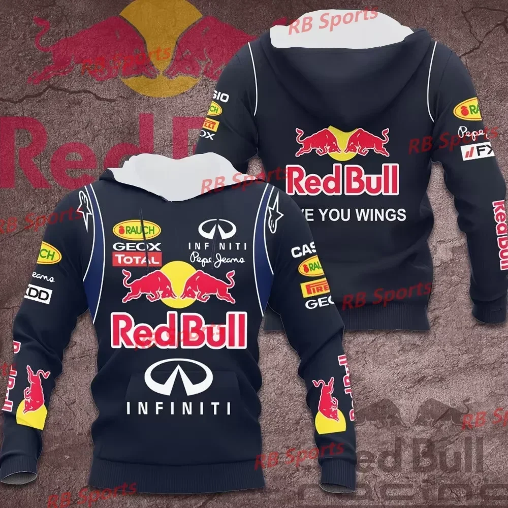 2024 New Arrivals Winter Red Bull & Infiniti Teamline Racing Formula 1 Drawstring 3D Printed Hoodie Contest F1 Racing Adults