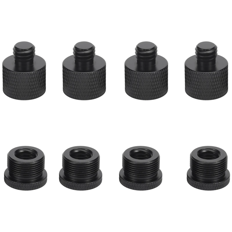 8 Pcs Mic Thread Adapter Set 5/8 Female To 3/8 Male And 3/8 Female To 5/8 Male Screw Adapter Thread For Micr Stand Mount