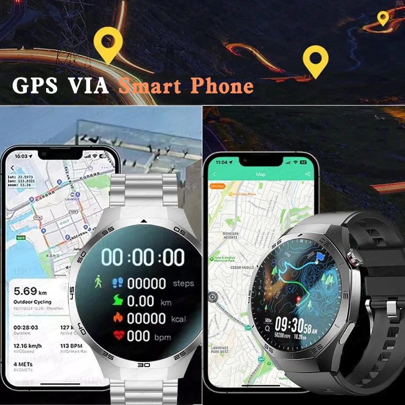 2025 Guhuavm ساعة GT5Pro ساعة ذكية الرجال HD AMOLED شاشة لتحديد المواقع المقتفي بلوتوث دعوة الصحة مقاوم للماء الساعات الذكية معدل ضربات القلب