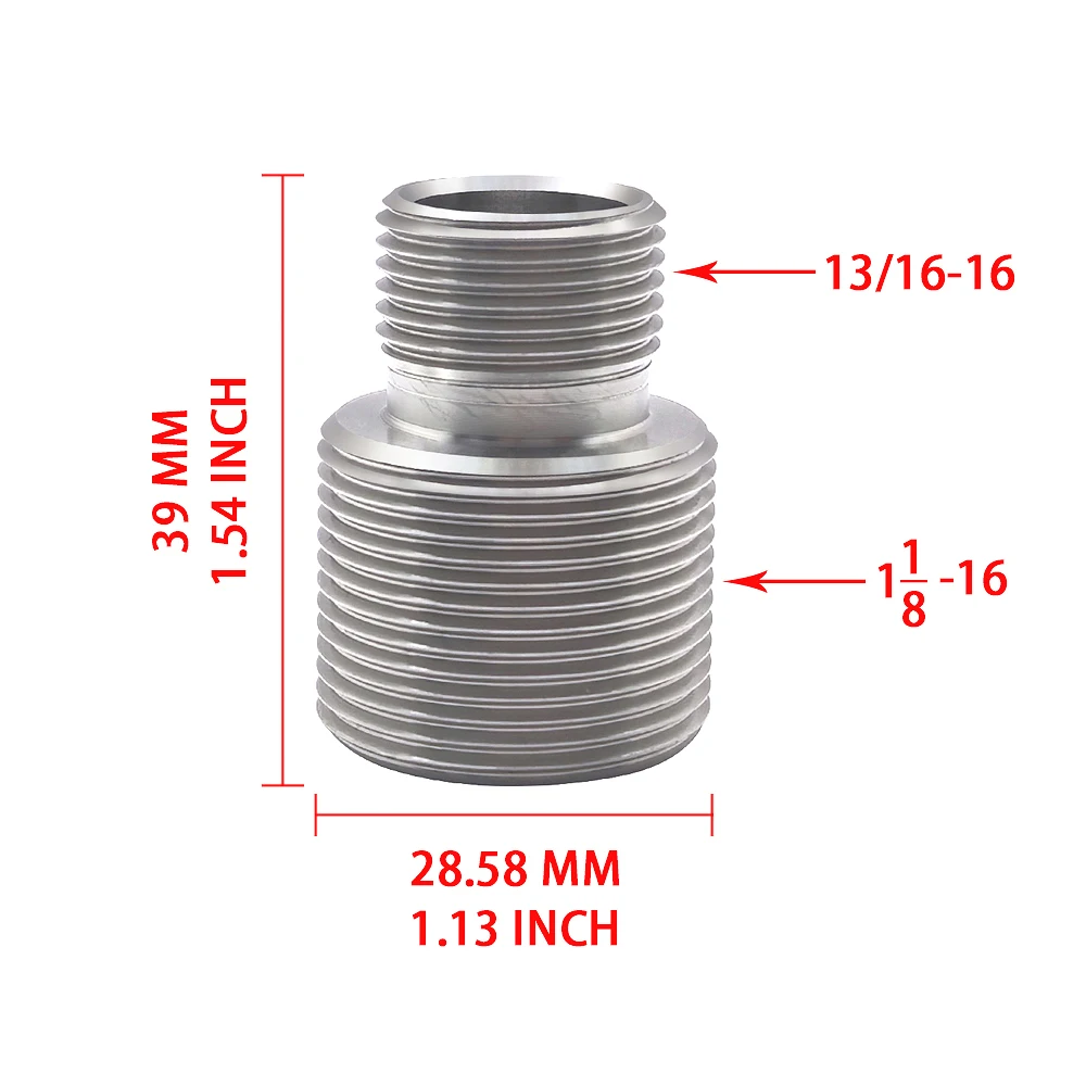 Adaptador de Filtro de Aceite de Acero Inoxidable 13/16-16 a 1 1/8-16 Compatible con Duramax Caterpillar 1R1807 Volvo 478736 Adaptador Universal para Filtro de Aceite