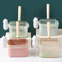 1 Set Cat Litter Scoop & Trash Can with Sieve Baffle Comes + Trash Bags for Small Pets Reptiles Cat Litter Scoop Cleaning Tool