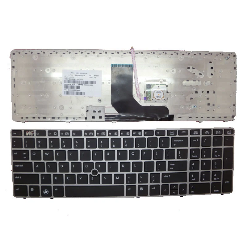 

Клавиатура US для HP ProBook 6560B 6565B 8560P, черная с серебристой рамкой и стиком 641181-001