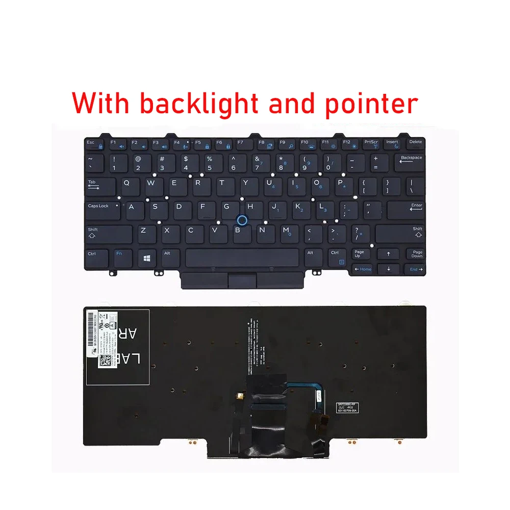 XIN-Russian-US Backlight Laptop Keyboard For Dell Latitude E5450 E7450 E5470 E7470 E5480 E5490 With backlight and pointer