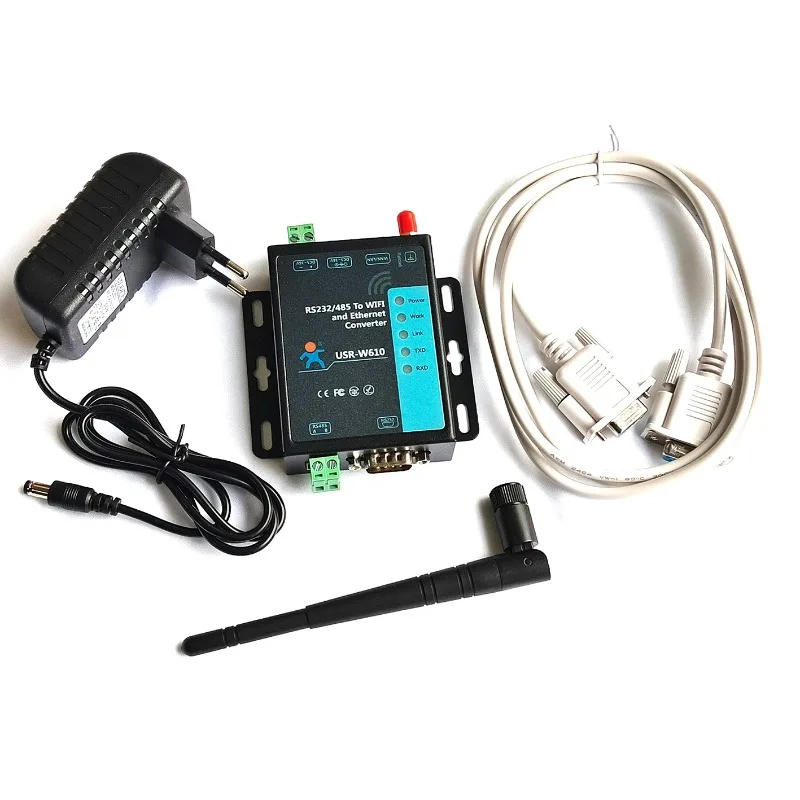 USR-W610 RS232 RS485 Serial to WiFi Ethernet Server Industrial Serial WiFi Device Converter