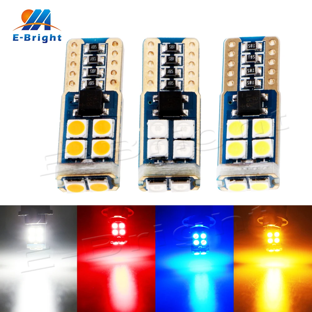 50pcs 9-16V T10 Canbus W5W 555 168 3030 10SMD 12V Led Bulb NO ERROR Turn Parking Door Signal Side Maker Indicator Light Auto Car