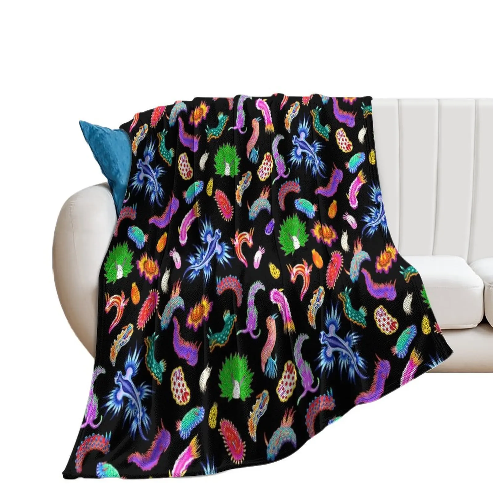 Rainbow Nudibranchs (Sea Slugs) Assortment Throw Blanket Luxury Thicken Bed Blankets For Bed Blankets