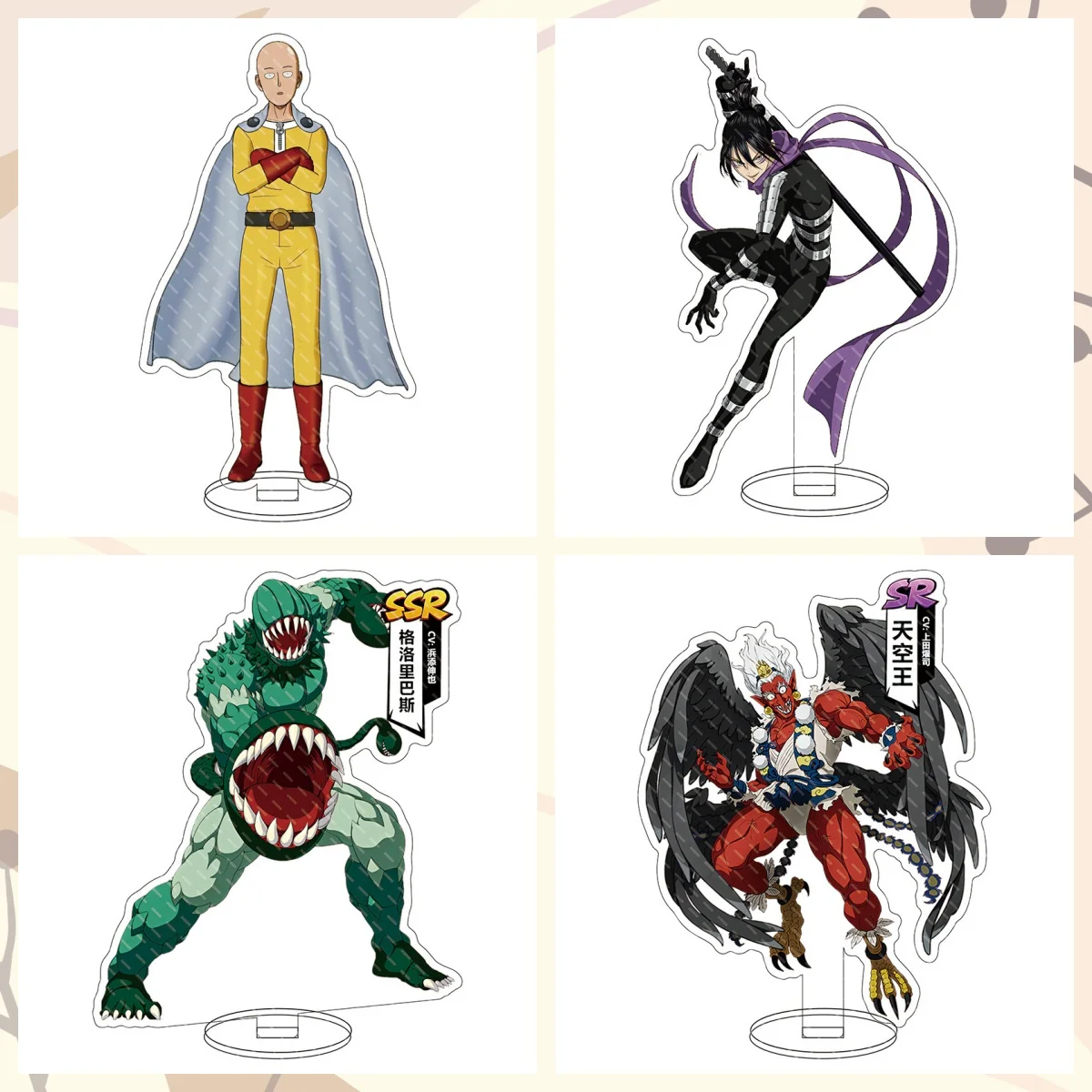 Anime One Punch Man Saitama Genos Blast Senritsu no Tatsumaki Figures Acrylic Stand Model Desk Decor Collect Birthday Gift