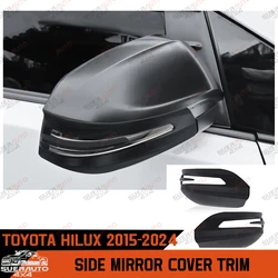 ABS Side Mirror Cover Trim For Toyota Hilux Revo 2015-2024 Matte Black Rearview Mirror Cover 2PCS Car Exterior Accessorie