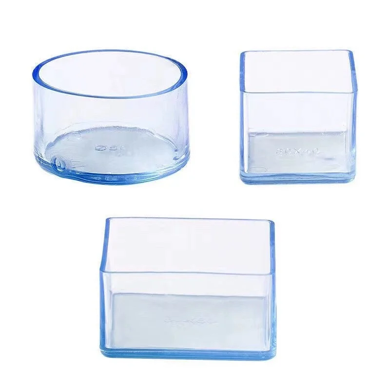 Square/Round urniture Leg Foot Protector Transparent Table And Chair Foot Cover Protector Pads Silent and thickened