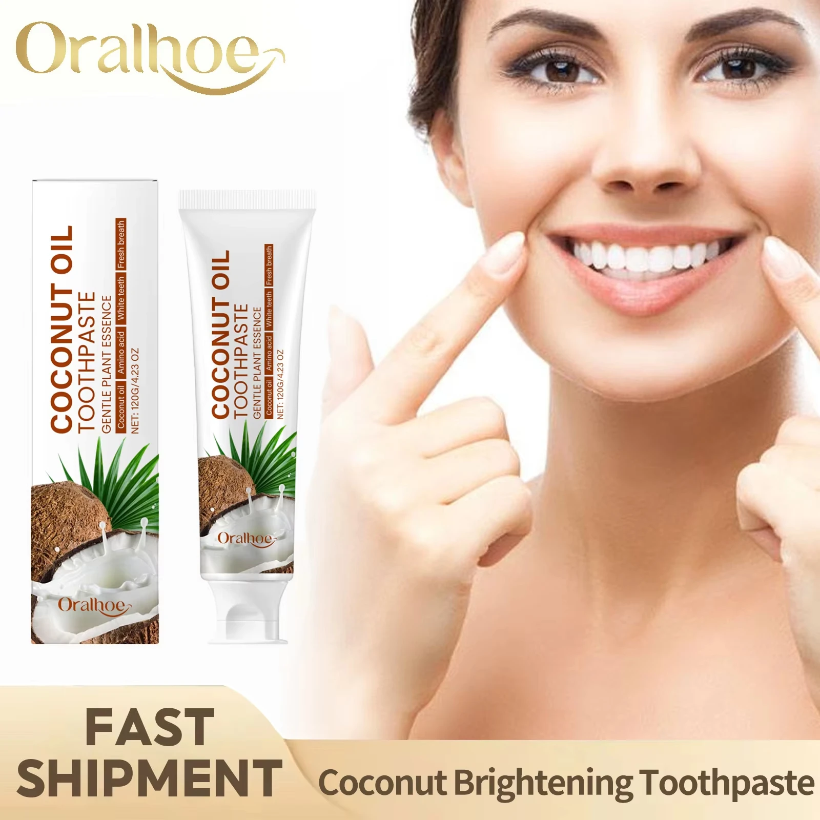 

Coconut Oil Toothpaste Teeth Bleaching Enamel Repair Remove Tartar Cleansing Smoke Tea Stains Fresh Breath Oral Care Toothpaste