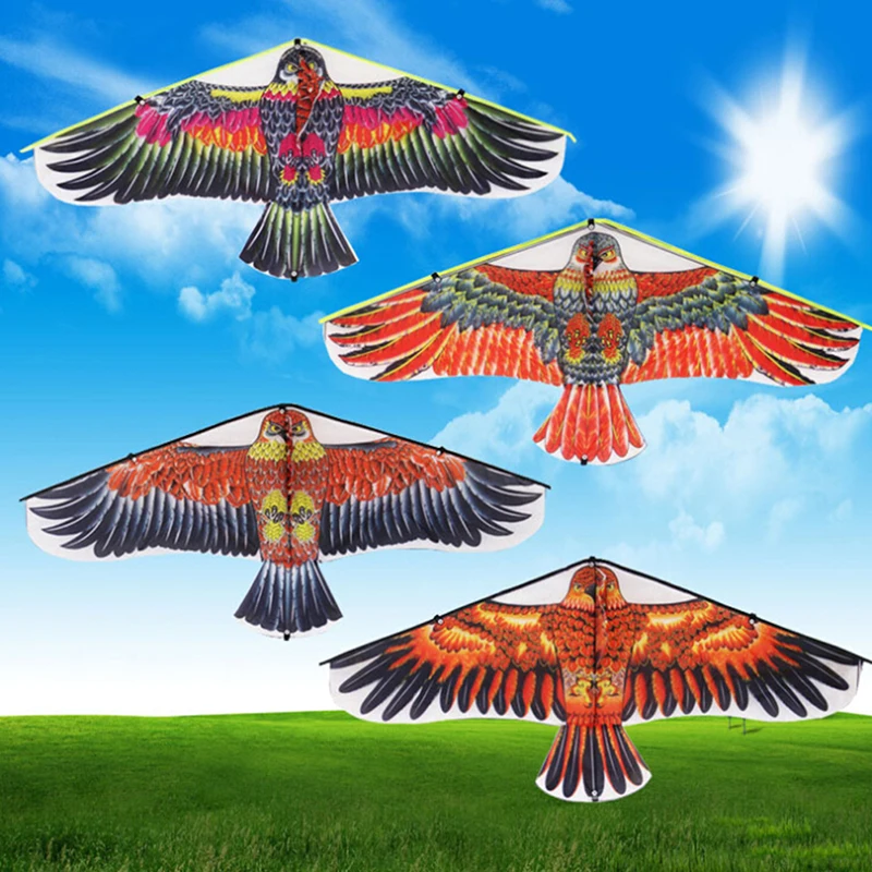 1M Flat Eagle Kite With 50 Meter Kite Line Children Flying Bird Kites Windsock Outdoor Toys For Kids Gift Garden Cloth Toy