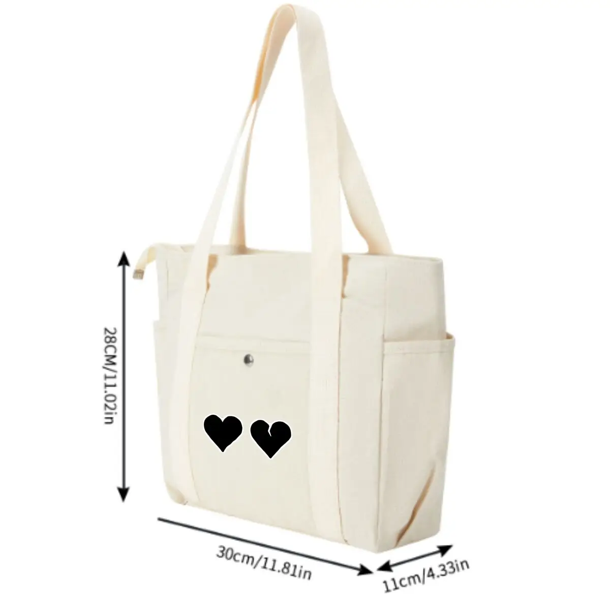 Broken Heart Silhouette High-End and Large-Capacity Tote Bag Single Shoulder Tote Bag