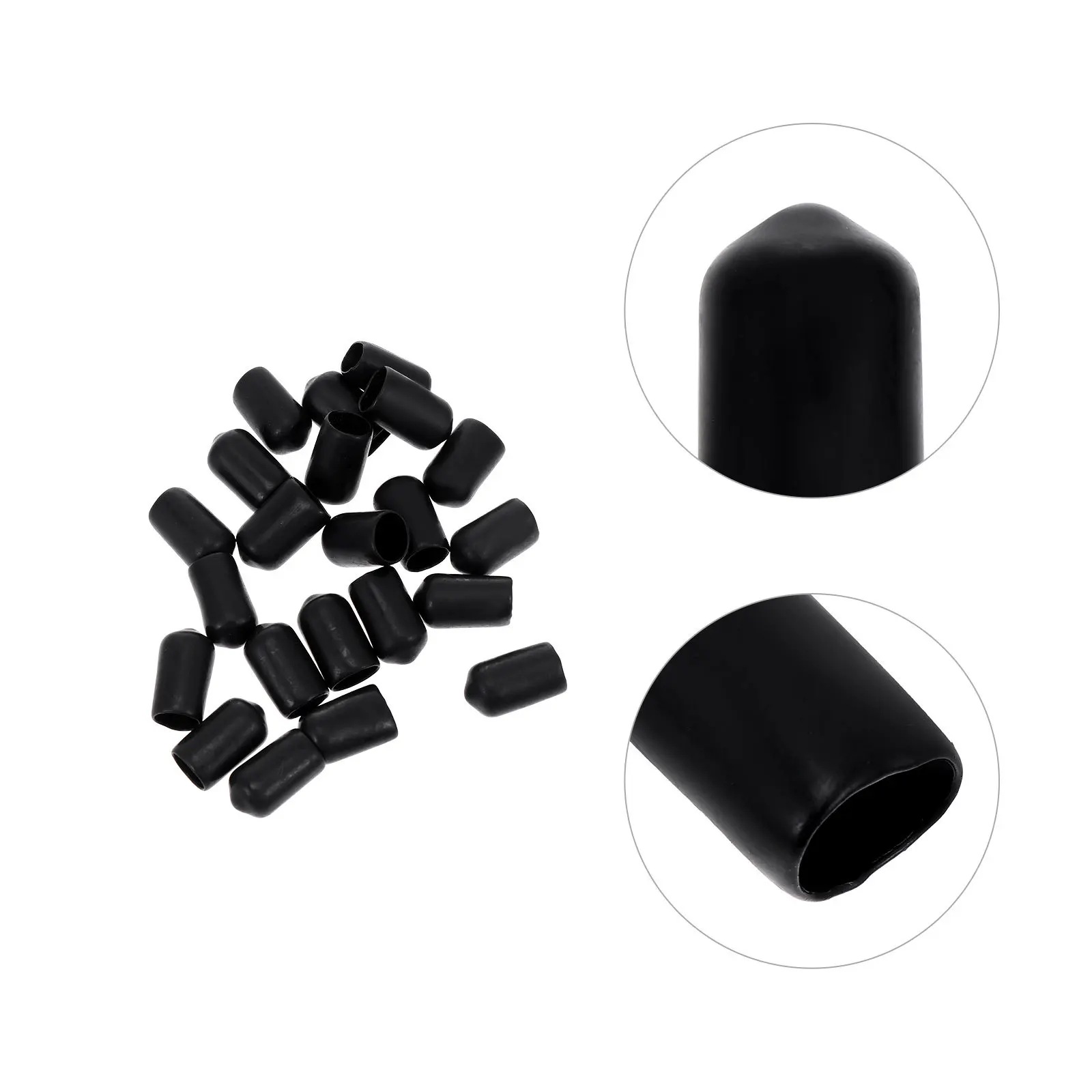 

200pcs Threaded Protective Cover Rubber End Caps For Furniture Feet Table Legs Screw Protectors Tube Caps Round End
