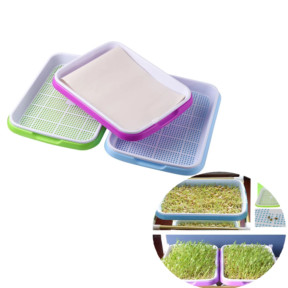 

2Pcs Bean Sprouts Double Layer Planting Dishes Plate Bean Sprouts Seedling Tray Growing Wheat Seedlings Nursery Pots Plant Tool