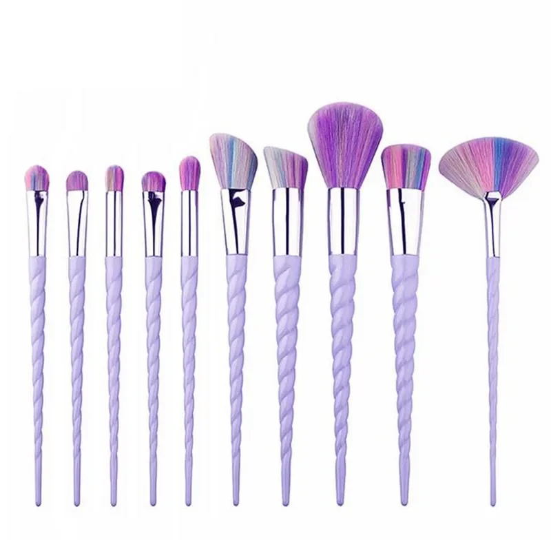 10-teiliges Set bunter Make-up-Pinsel, Pinsel für Foundation, Lidschatten, Puder, Make-up-Pinsel, Kosmetikwerkzeuge, Pinceaux Maquillage Licorne