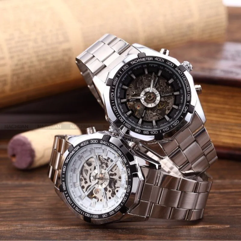 OUTLETSWinner winner340 reloj mecánico semiautomático para hombre, reloj informal, hueco, luminoso, aspecto clásico, moda, envío gratis