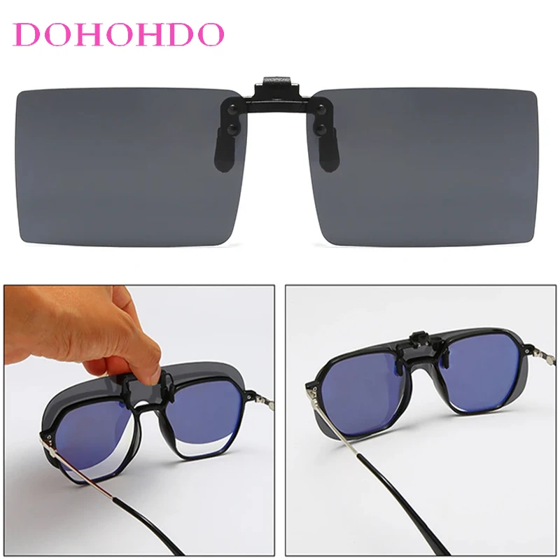 

Square Polarized Night Vision Clip-on Flip-up Lens Driving Anti-Glare Shades Women Fishing Photochromic Lenses Goggles Man UV400