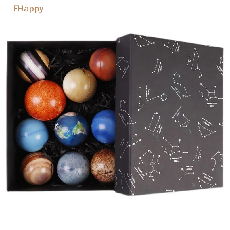 1PC 6.3CM Solid Elastic Ball Planet Solar System Children\'s Puzzle Early Education Decompression Toy