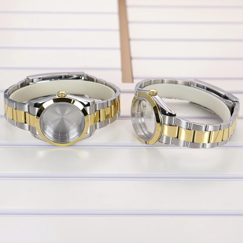 36mm/39mm Luxus-Uhrengehäuse Uhrenarmbänder Ersatzteile für nh35 nh36 NH34 NH38 4R36 Miyota8215 28,5mm Zifferblatt Gold Silber Air King Trendmodell – Detail 9