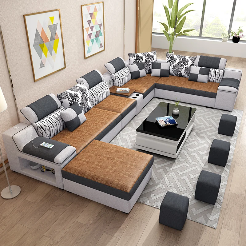 Winter- und Sommer-Doppelzweck-Latexstoff-Sofa-Größe, Wohnung, Wohnzimmer-Kombination, moderne E**** mische Matte, komplette Möbel