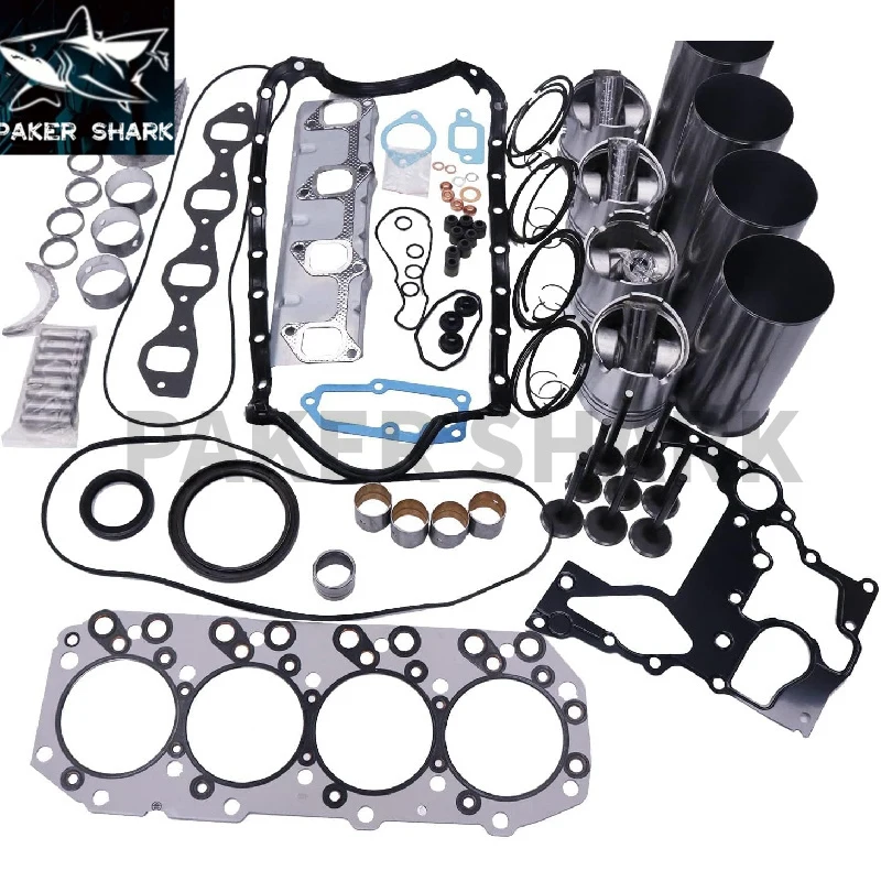 For Isuzu Engine 4JB1 Engine Overhaul Rebuild Kit 2.8L Bobcat 1213 843 853 Square Piston Base 31MM Diameter Piston Pin