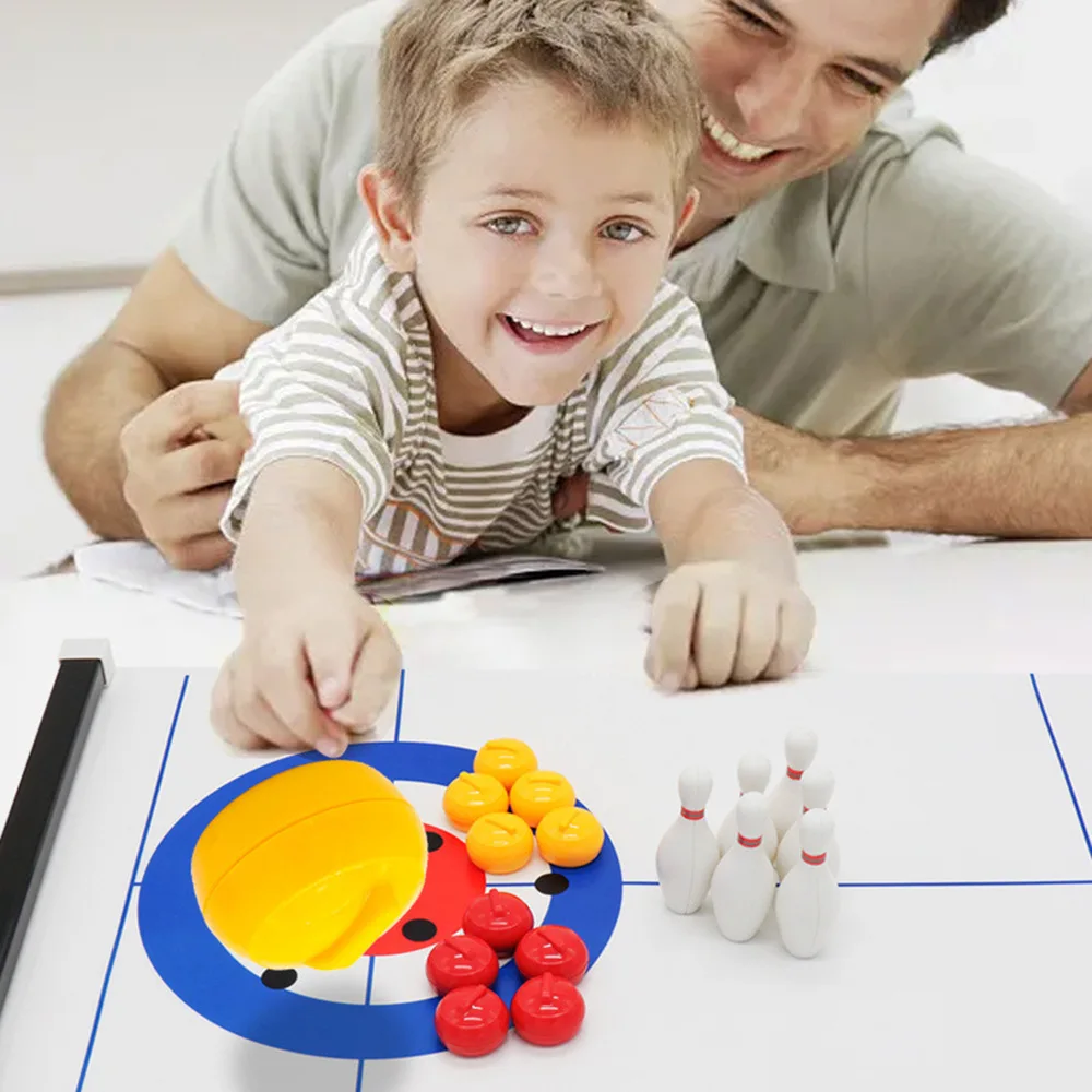 New Mini Curling&Bowling Tabletop Game, Kids' Indoor Interactive Board Game, Children's Parties Family Gatherings Christmas Gift
