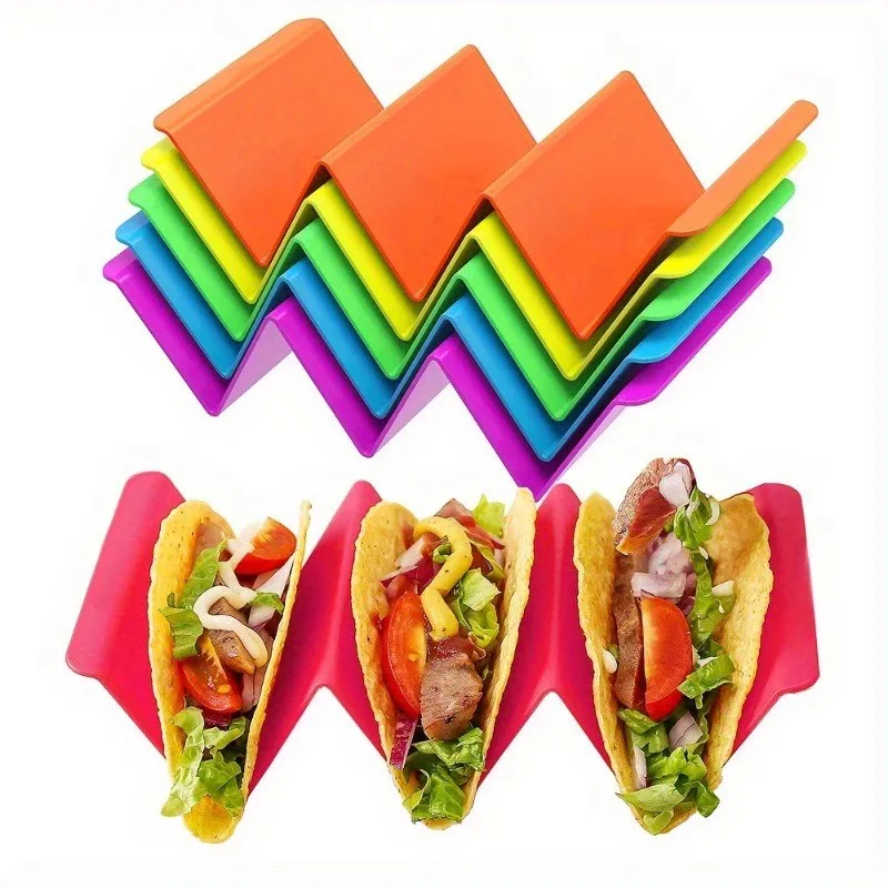 Vassoio porta taco ondulato multicolore Porta burrito per barbecue messicano