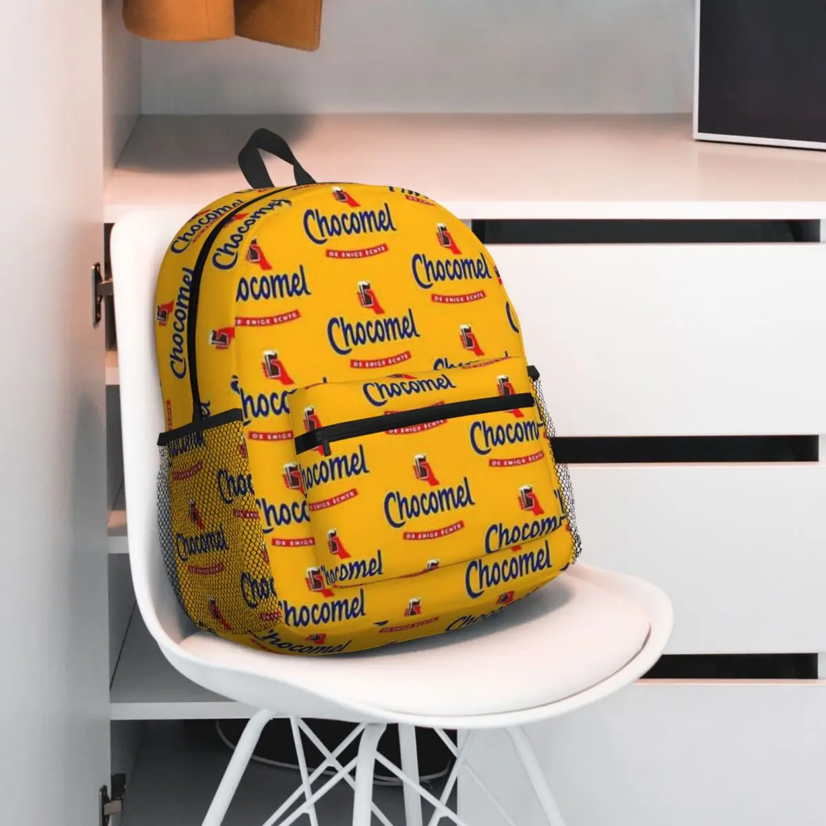 

Chocomel Chocolademelk Nederland Student Backpack School Bag Hiking Travel Daypack for Men Women Fashion Bookbag Shoulder Bags