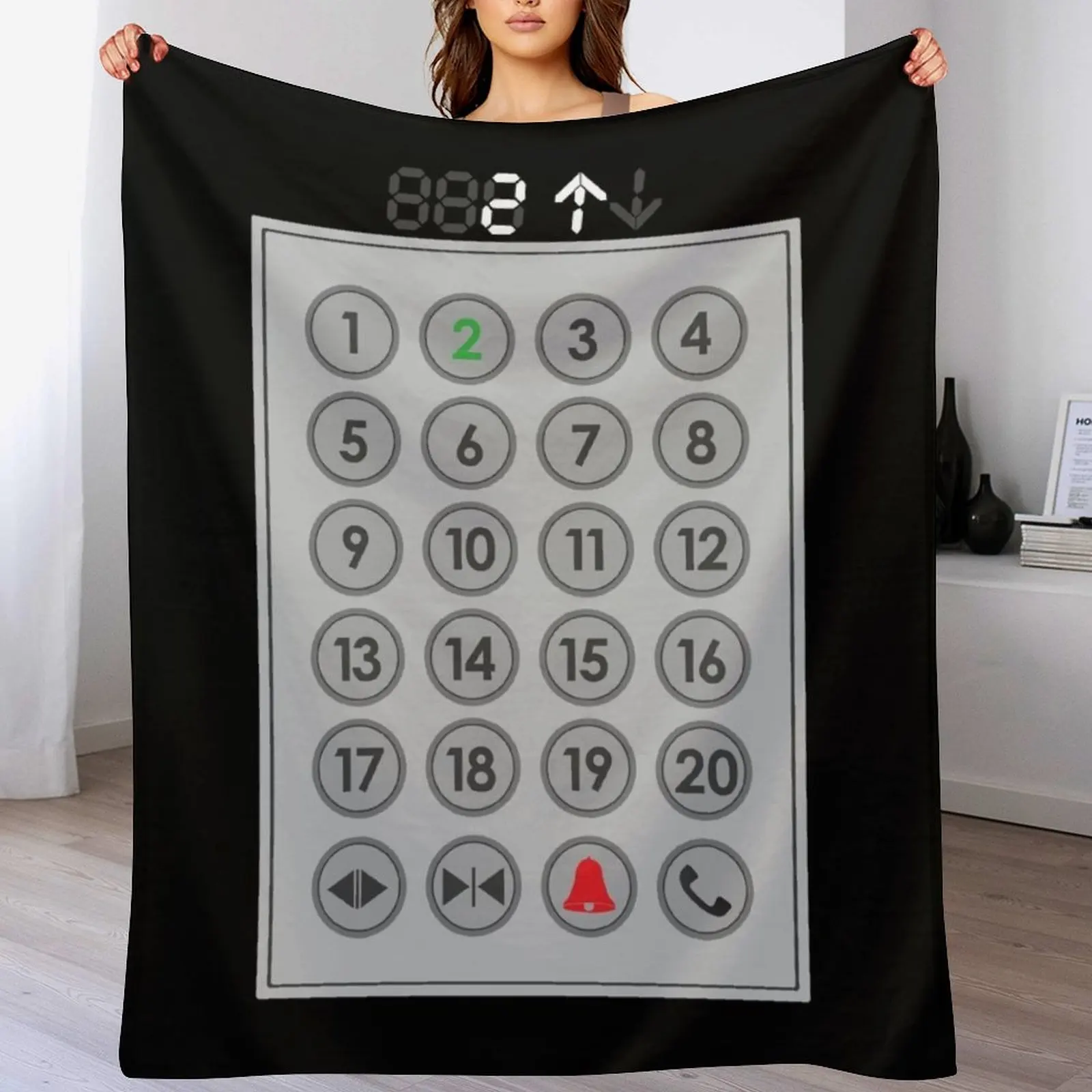

Elevator Mechanic Number Pad Throw Blanket Lightweight Warm Blanket for Travel Camping