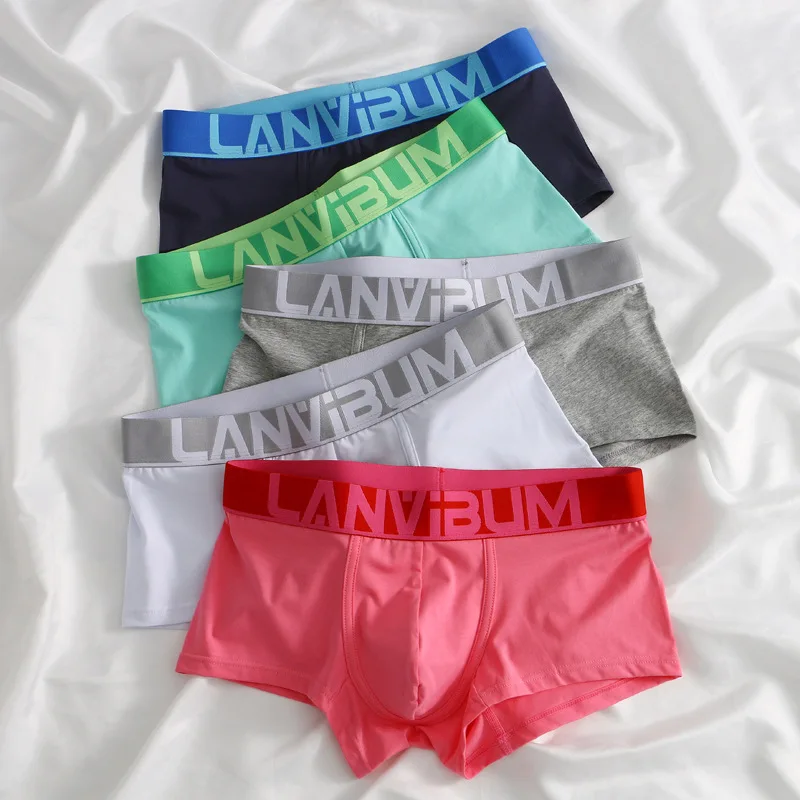 New Cotton Men Underwear Medium Waist Trendy Men Male Panties Shorts For Breakable Sports Boxer Shorts Four Cornered Shorts