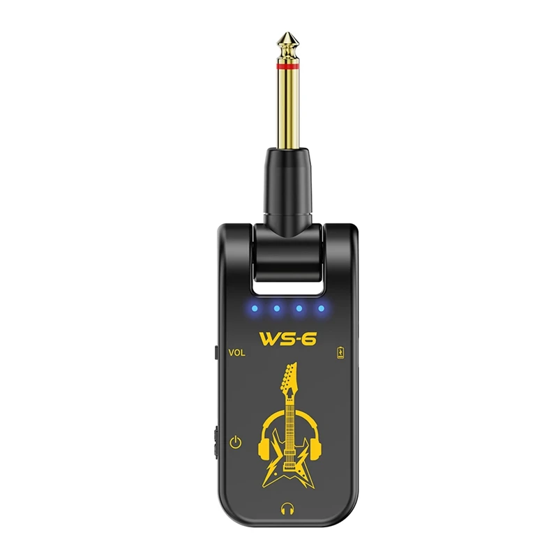 Portable Guitar Headphone Mini Amp with Rechargeable Lithium Battery and Swivel Audio Jack - Perfect for Guitar Practice-ABHG