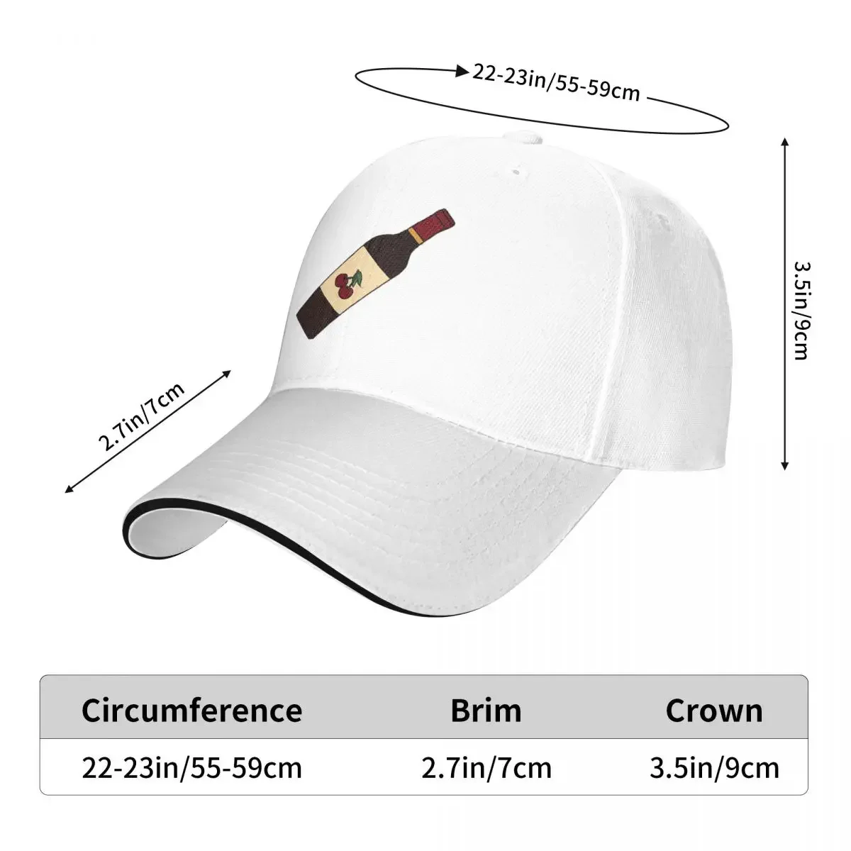 Cherry Wine Cap Fashion Casual Baseball Caps Adjustable Hat Hip Hop Summer Unisex Baseball Hats Customizable Polychromatic