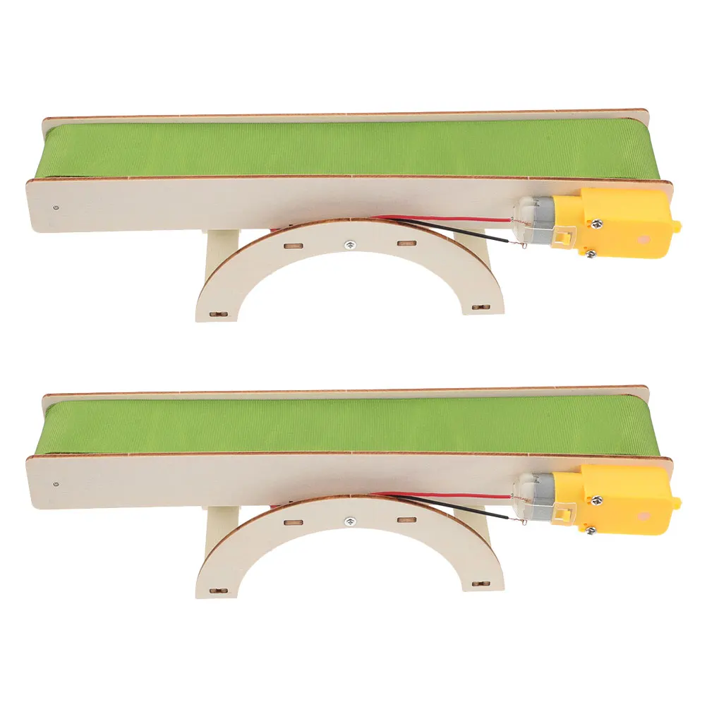 

2pcs Electric Conveyor Belt Diy Kit Building For Kids Science Mini Conveyor Belt Assembly