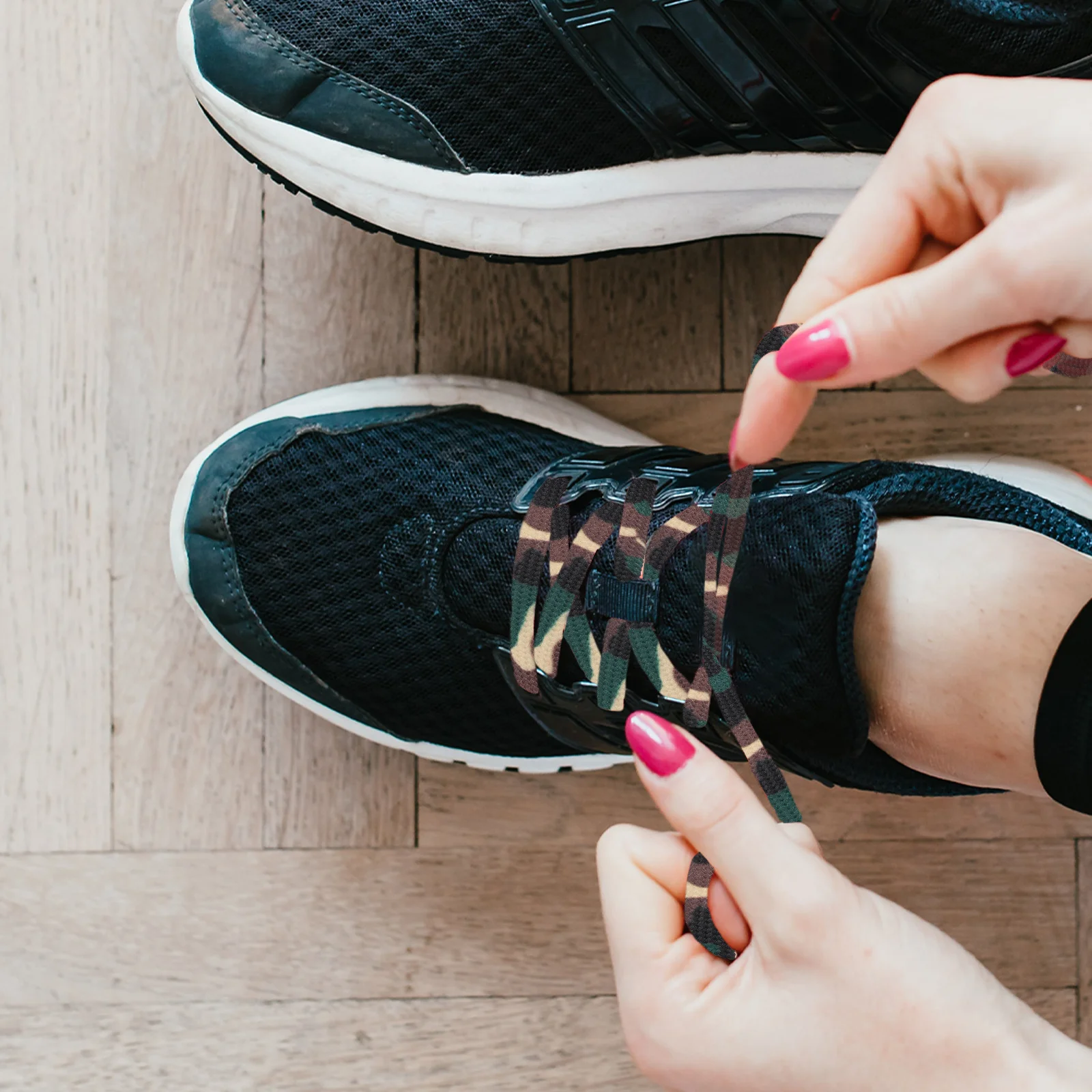 5Pcs Rainbow Gradient Colorful Shoelaces Durable Polyester Sneakers Roller Skate Replacement Flat Elastic Shoe Tie Accessory