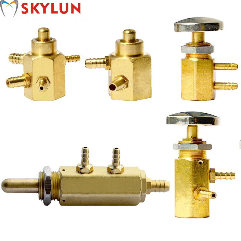 5PCS Dental Copper Valve Foot Control Spool 2/4 Holes Circular Pedal Switch Valve Footswitch SL1217