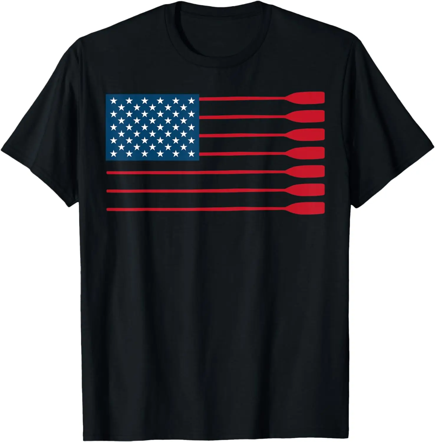 

Cool American Flag Rowing Oar Funny Paddle Lover Rowers T-Shirt